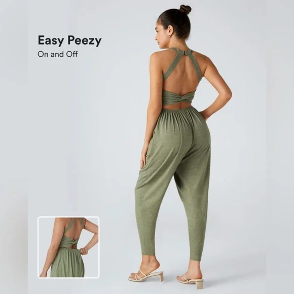 U Neck Pocket Harem Casual Jumpsuit-Easy Peezy Edition - Picture 1 of 5